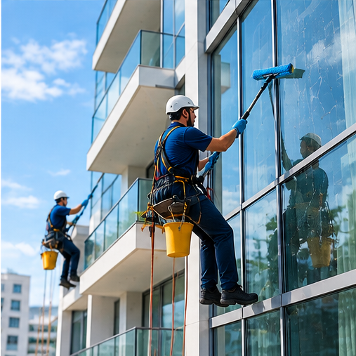 High-rise window cleaning